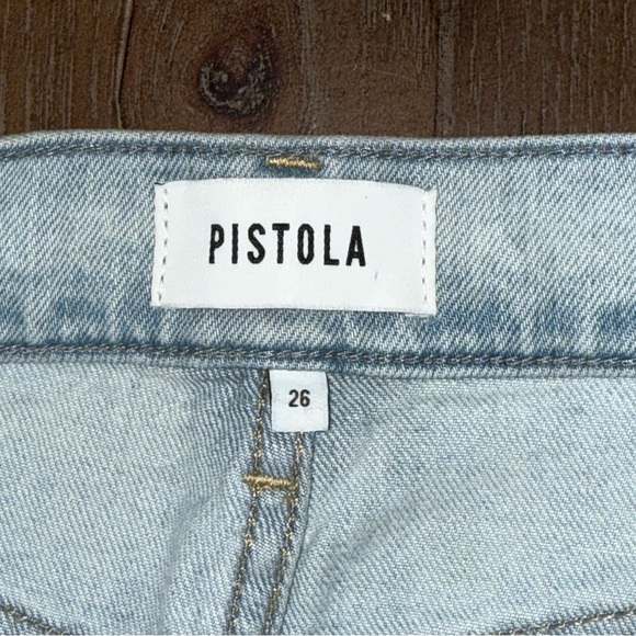 Pistola High Rise Jean Straight leg Side Split Light Blue Women’s 26 - Picture 6 of 13
